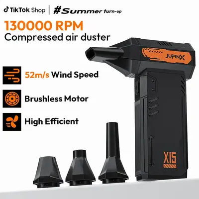 130,000RPM Heavy Duty Jet Fan Turbo Blower, Sturdy Turbo Fan & Electric Air Blower, Cordless Dust Blower for PC, Car, Keyboar...