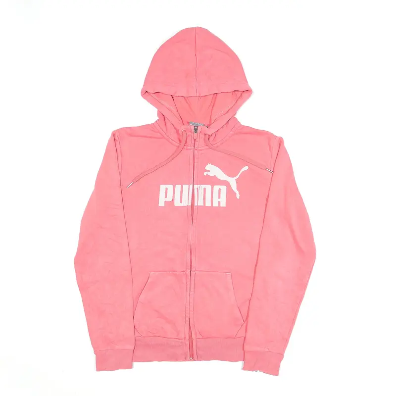 PUMA Hoodie Pink Full Zip Womens S