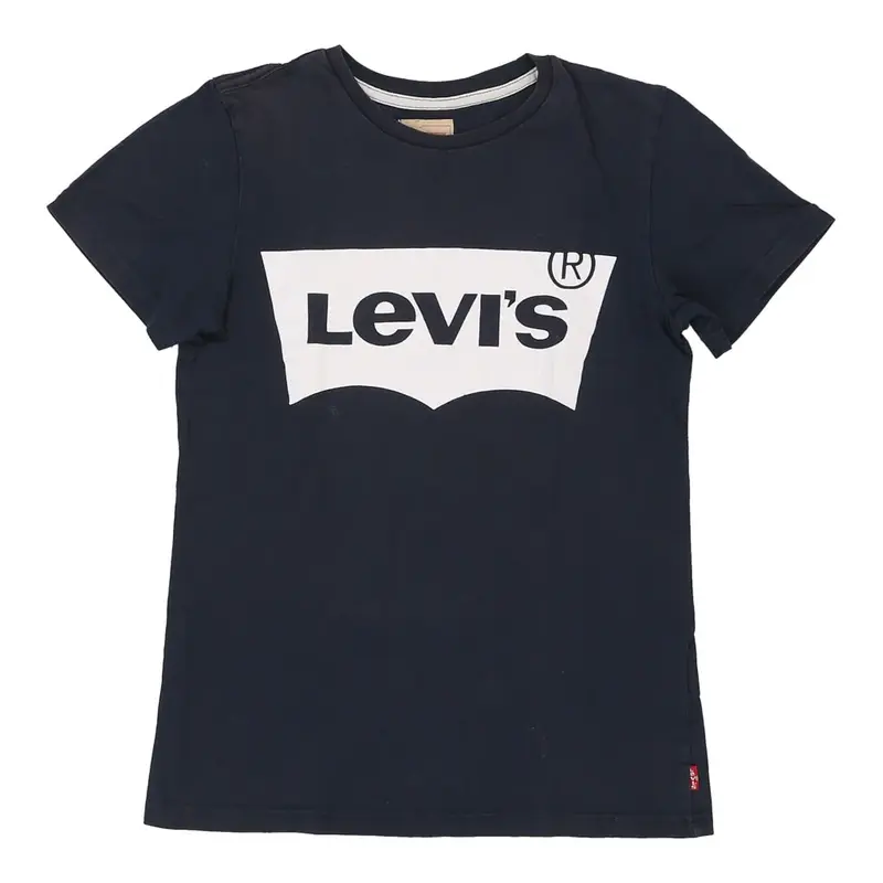 Age 14 Levis Spellout T-Shirt - Medium Navy Cotton