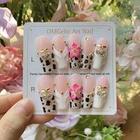 Wild Rose Hand-made Nail Press Ons - Glossy Flower for Manicure - Ideal for Summer Season - Princess Nail