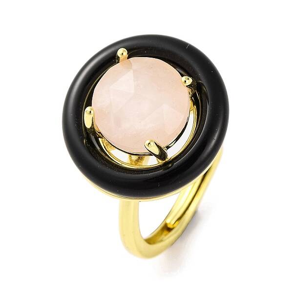 Rack Plating Round Brass Enamel Adjustable Rings