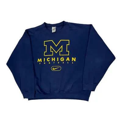 Michigan Football Nike Graphic Sweatshirt - Large Blue Cotton | Size: large
