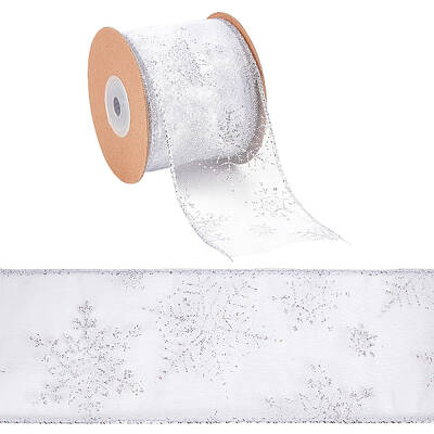 Transparent Single Face Chiffon Ribbon for Christmas