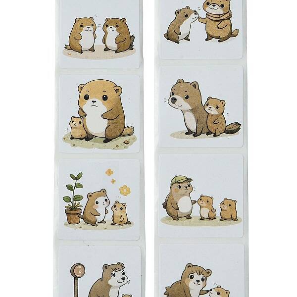 8 Styles Self-Adhesive Paper Cartoon Reward Stickers