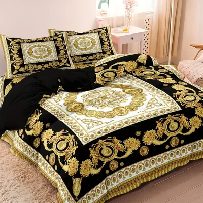 Vintage Floral Pattern Duvet Cover Set, 3 Counts/set Including 1 Duvet Cover & 2 Pillowcase without Filler, Soft Bedding Set ...