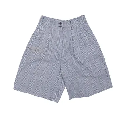 JOHN HENRY Chino Shorts Grey Regular Houndstooth Womens UK 8 W26