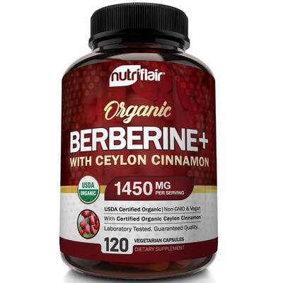 NutriFlair Organic Berberine & Ceylon Cinnamon, Immune Health Support Dietary Supplement, Non-GMO Gluten-Free & Vegan Fr