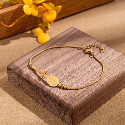 Vintage Religion Stainless Steel Cross Link Bracelets for Women