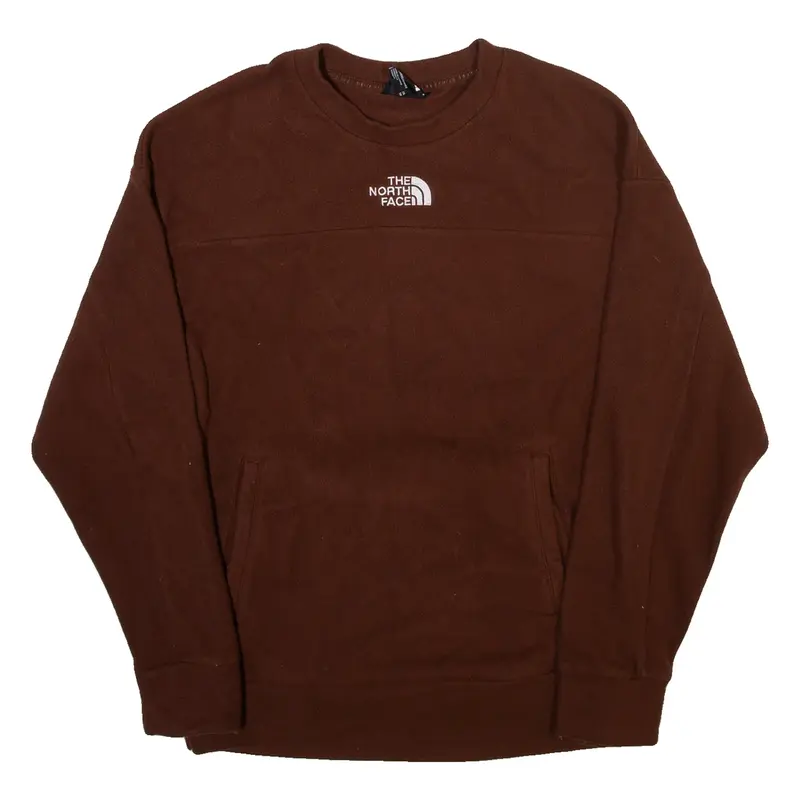 THE NORTH FACE Fleece Womens Sweatshirt Brown Crew Neck XS