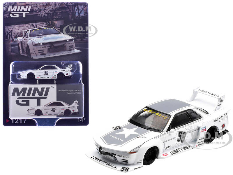 Nissan Skyline GT-R (R32) RHD (Right Hand Drive) #58 Kaido Works White with Gray Graphics Tokyo Auto Salon 2025 Limited E...