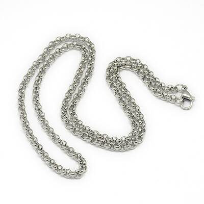Tarnish Resistant Trendy Unisex 201 Stainless Steel Cross Rolo Chain Necklaces