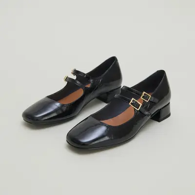 264- Duna Vernis Plisse Noir | Color: NOIR | Size: 40