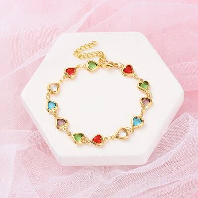 Heart Brass Link Bracelets for Woman