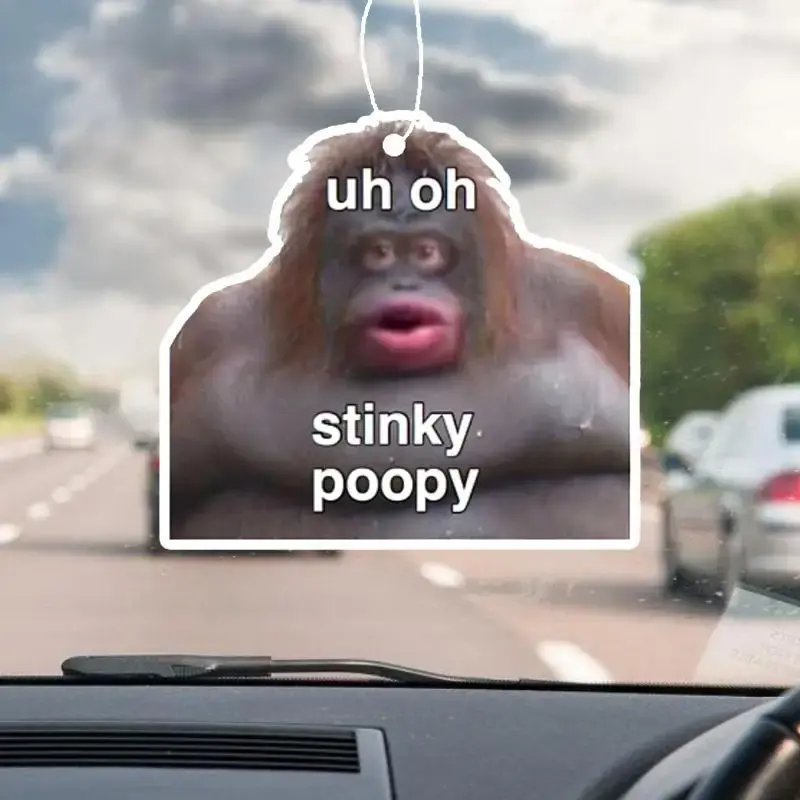 Funny Gorilla Design Car Hanging Aromatherapy Tablet Decoration, Car Air Freshener Ornament, Car Rear-view Mirror Decorative ...