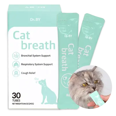 Dr.BY Cat Breath Bronchial Supplements Cat Sneezing Treatment Asthma Cold Cough Nose Relief Respiratory&Immune Support with T...