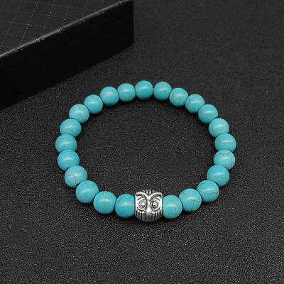 Synthetic Turquoise Stretch Bracelets for Women Men
