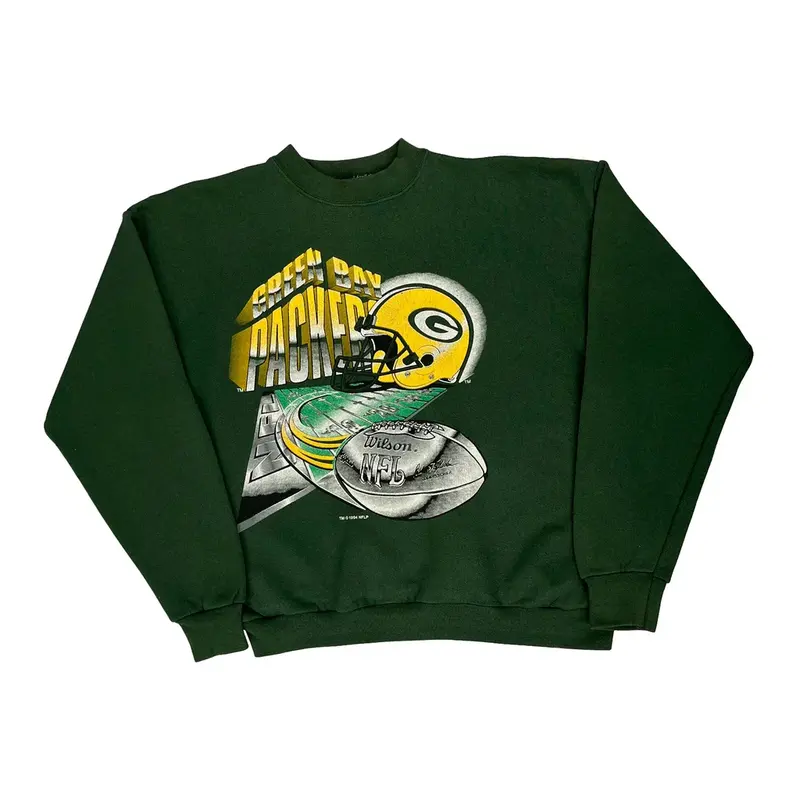Green Bay Packers Made In Usa Logo 7 Nfl Sweatshirt - Large Green Cotton Blend