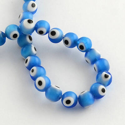 Round Handmade Evil Eye Lampwork Beads