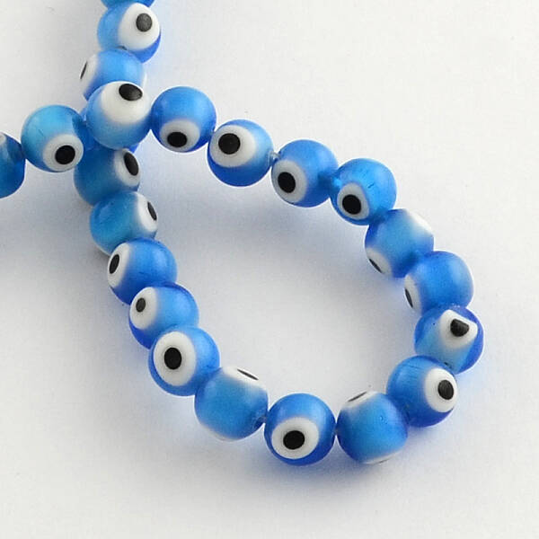Round Handmade Evil Eye Lampwork Beads