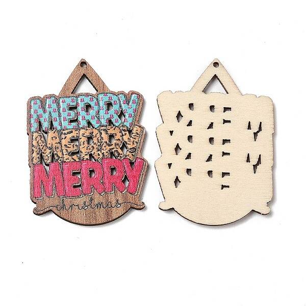 Single Face Printed Wood Big Pendants