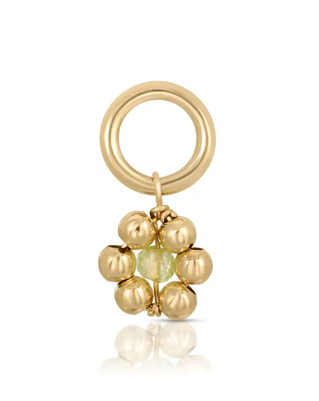 One Love Flowercita Birthstone Charms | Month/Gemstone: August - Peridot | Metal Color: Gold
