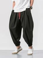 Men's Solid Pocket Drawstring Waist Jogger Pants, 2000s Pants, Casual Comfy Loose Trousers for Spring & Fall, Mens Pants, Men...