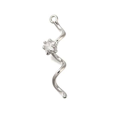 Brass Micro Pave Clear Cubic Zirconia Pendants
