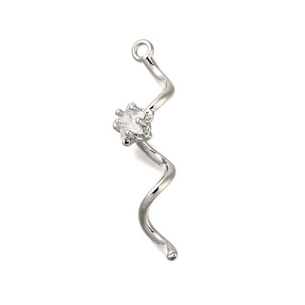 Brass Micro Pave Clear Cubic Zirconia Pendants