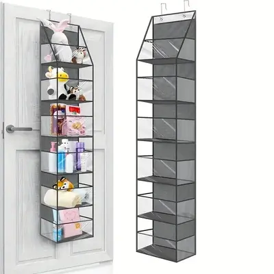 Over The Door Hanging Storage Rack, 1 Count 4/6-pocket Hanging Pantry Organizer, Large Capacity Storage Organizer for Closet,...