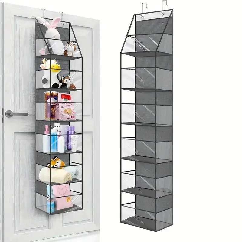 Over The Door Hanging Storage Rack, 1 Count 4/6-pocket Hanging Pantry Organizer, Large Capacity Storage Organizer for Closet,...