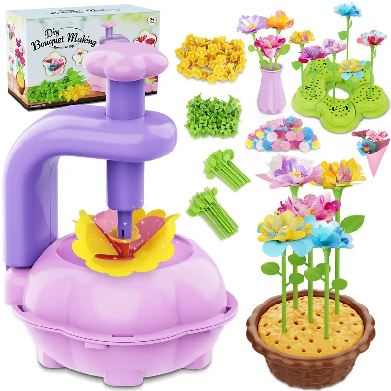 Fabric Flower Bouquets Toys - Creative DIY Crafts for Girls Ages 4-12, Unique Floral Market Toy, Inspiring Arts & Crafts Educ...