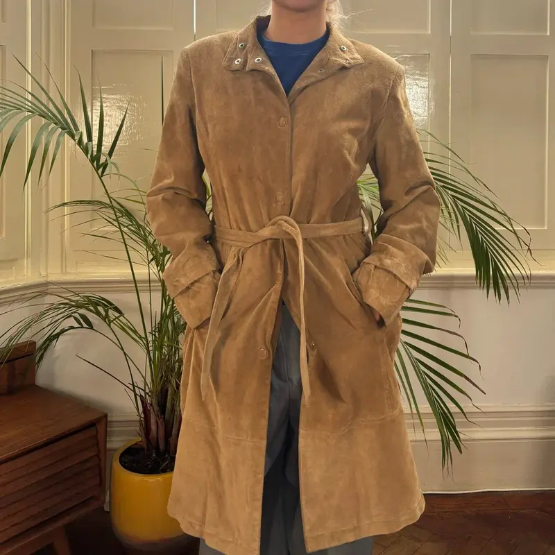Max & Co Suede Jacket - Small Beige Suede