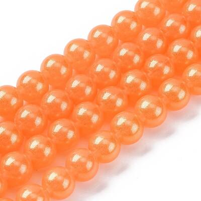 Spray Painted Glass Round Bead Strands