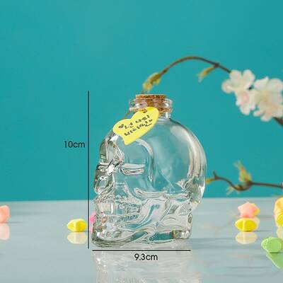 Skull Glass Empty Wishing Bottle