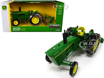 John Deere 2020 Tractor with Tire Chains and Blade Green Prestige Collection 1/16 Diecast Model by ERTL TOMY