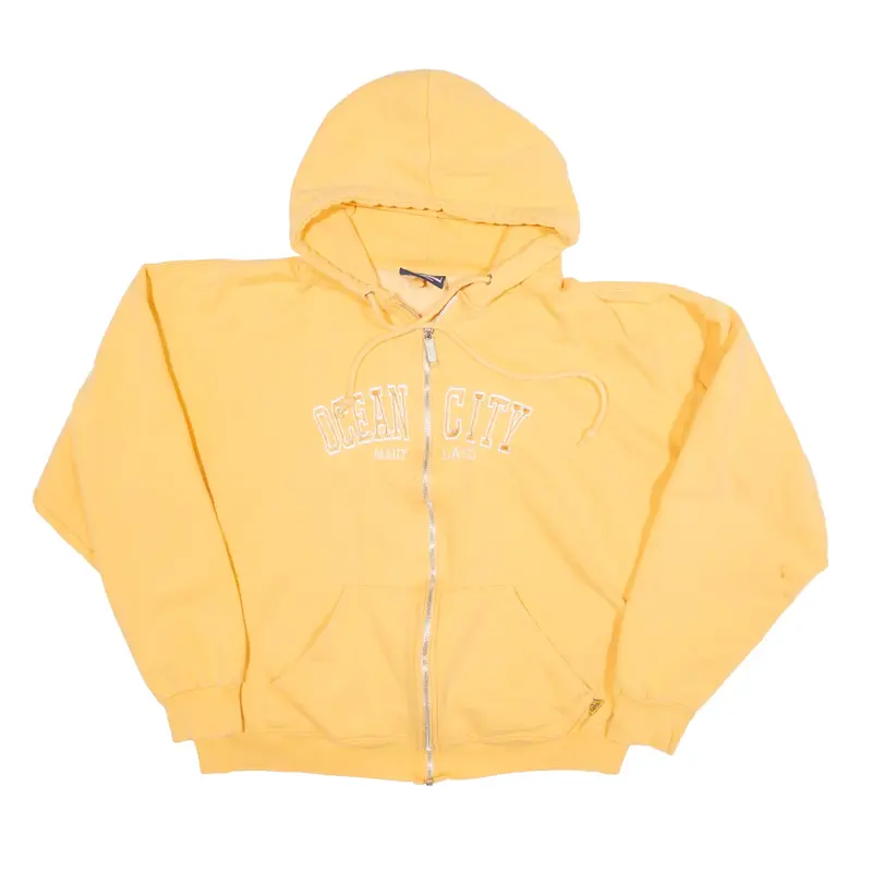 PACIFIC & CO Ocea City Maryland USA Hoodie Yellow Pullover Womens L