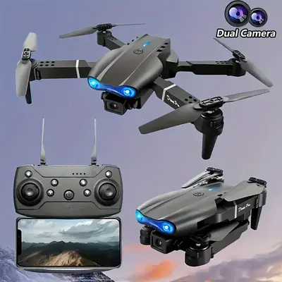 Dual Camera Drone, E99 Remote Control Drone , 2 Batteries, Optical Flow Positioning, One-Key Takeoff and Landing, Indoor and ...