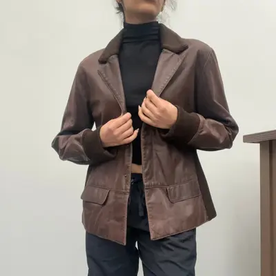 Marina Babini Leather Jacket - Small Brown Leather