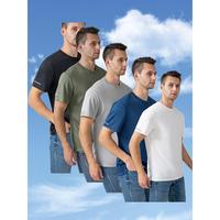 5-Pack Ice Silk Fiber Men's Summer T-Shirt - Breathable Quick-Dry Oversized Fit, 5 Color Options (Black/Olive Green/Blue/Whit...