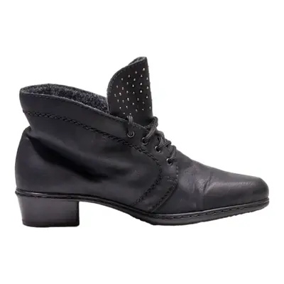 RIEKER Ankle Boots Black Leather Womens UK 5
