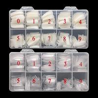 1000 PCS Half Cover False Nails Tips, 10 Sizes Lady French Style Acrylic Artificial Tip Manicure with Box for Nail Tips Art S...