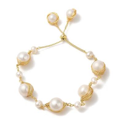Natural Pearl Links Silder Bracelets