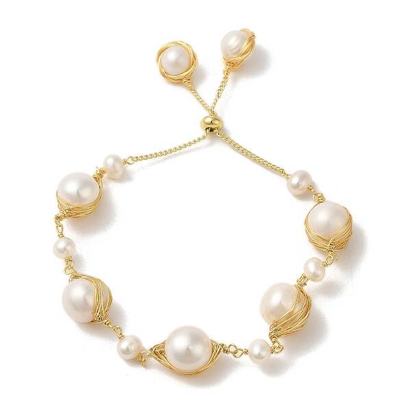 Natural Pearl Links Silder Bracelets