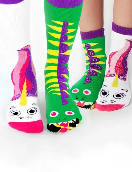 DRAGON & UNICORN MATCHY MISMATCHY SOCKS SET | 2nd Pair: ADULT SMALL | 1st Pair: ADULT SMALL