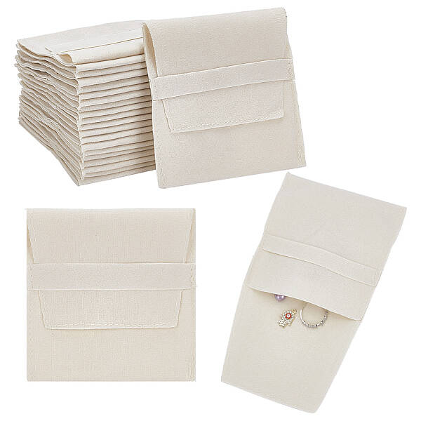 Double-Sided Faux Suede Jewelry Flap Pouches