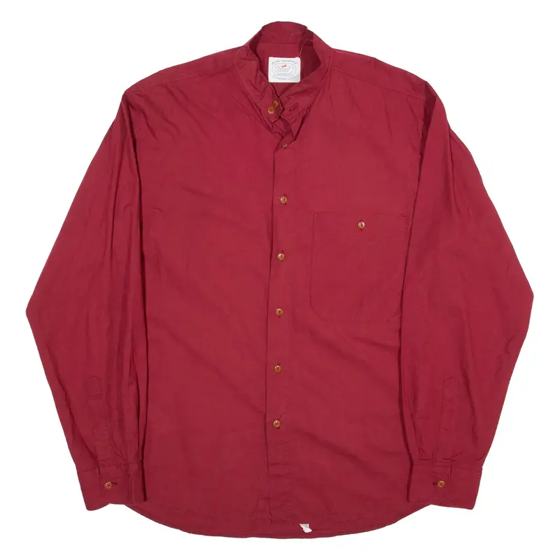 TURF Plain Shirt Red Long Sleeve Mens L