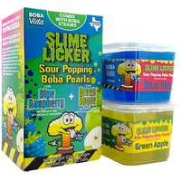 Slime Licker by BobaVida Blue Raspberry & Green Apple Sour Popping Boba Pearls | No Corn Syrup Fruit Boba Pearls | Popping Bo...