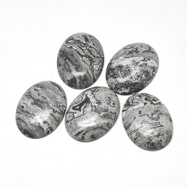 Natural Black Silk Stone/Netstone Cabochons