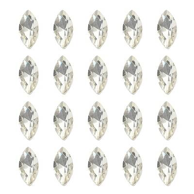 20Pcs Pointed Back Glass Rhinestone Cabochons