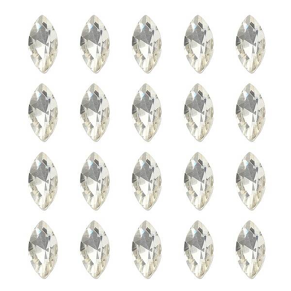 20Pcs Pointed Back Glass Rhinestone Cabochons